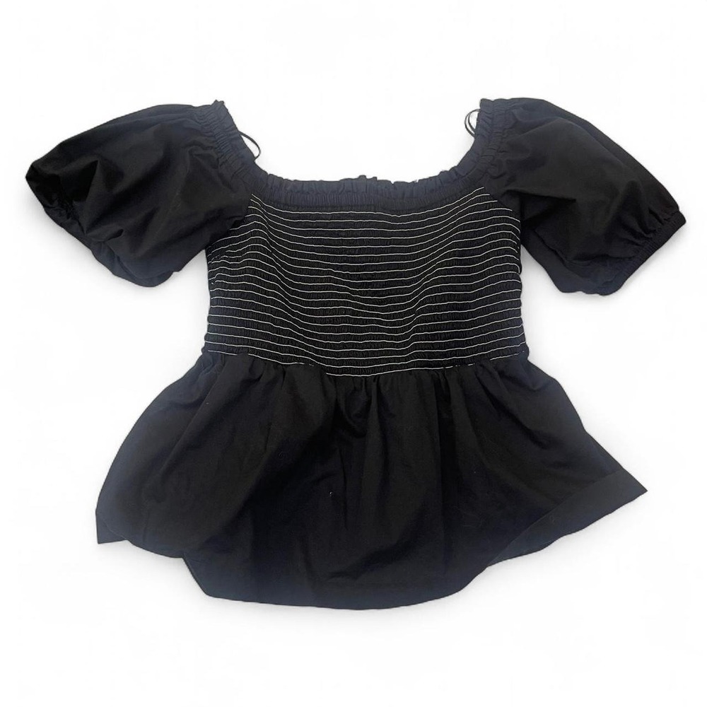 Old navy black and‎ white peasant blouse